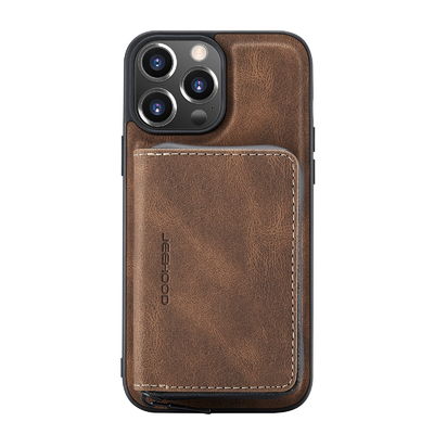 Cas multifonctionnel d'Iphone 14 d'Iphone 12/Iphone 13 de cas en cuir sans couture de téléphone